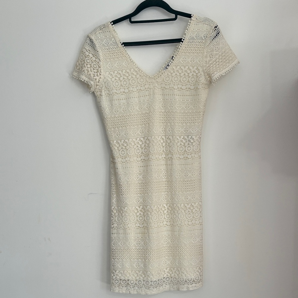 Only Cream Lace Mini Dress super cute